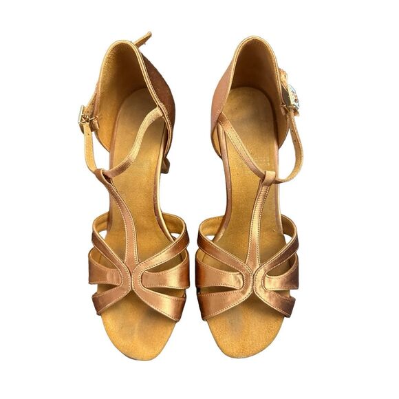 Supa Dance Shoes - Supa Dance Dark Tan Sateen Leather designed